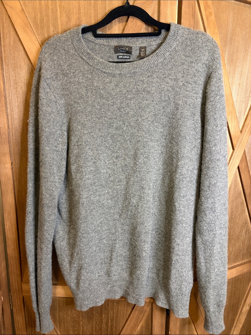 LINCS Grey 100% Cashmere Crewneck Sweater SIZE SMALL